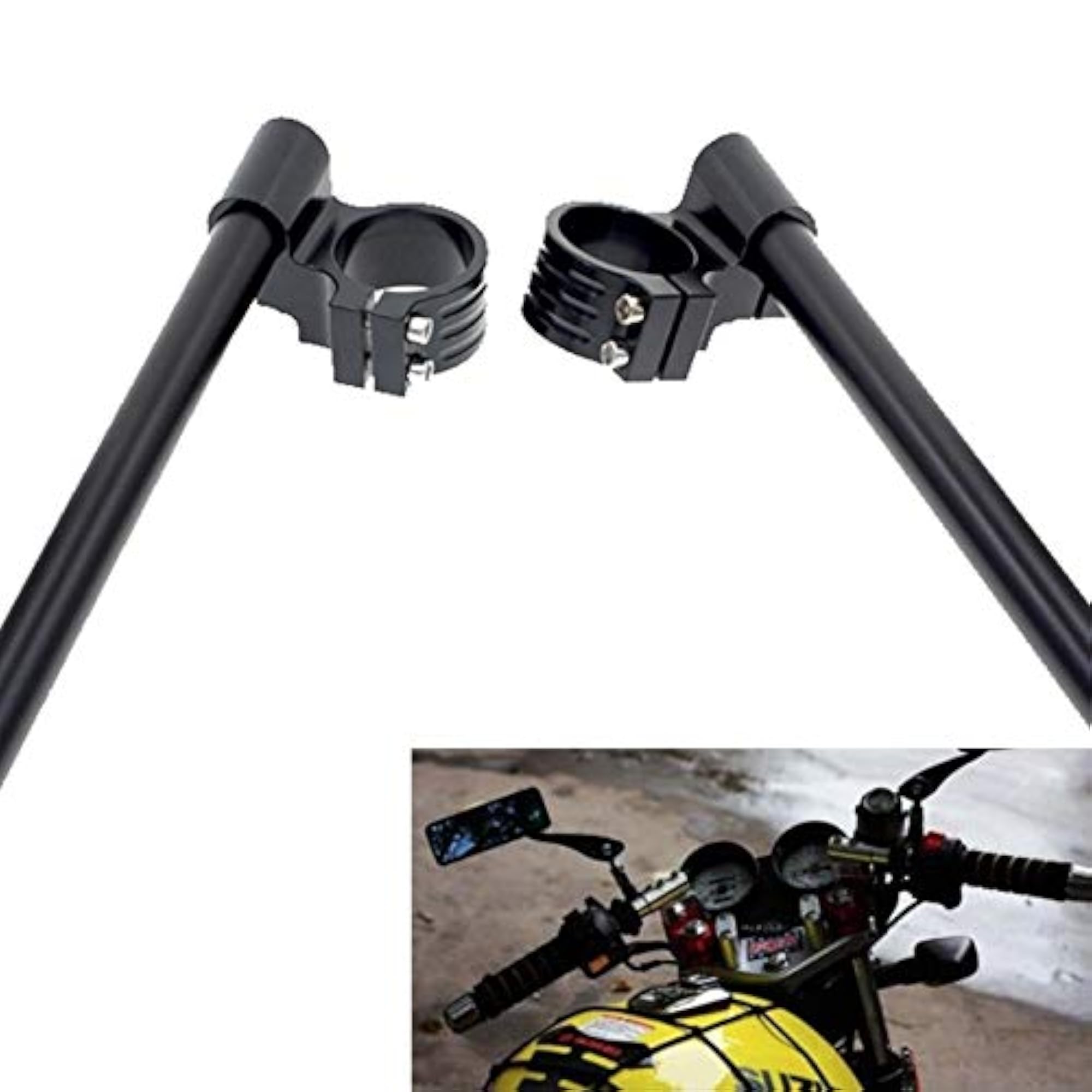 41mm Motorcycle Aluminum CNC Riser Fork Tube Clip On Handlebar