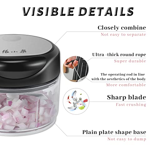 Manual Food Chopper Vegetable, Zhang Xiao Quan Hand Pull String Garlic Mincer Onion Cutter For Veggies, Ginger, Fruits, Nuts, Herbs, Durable Bpa Free Food Safe Material #TOP2