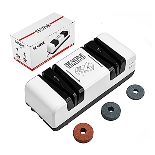 SENONE Professional Electric Knife Sharpener, 2 Stage Coarse/Fine, 3 in 1, Quickly Sharpening Chef knife, Scissor, Straight Screwdriver, Long Lasting Brushless Motor