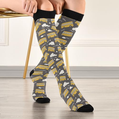 Image of Wusikd Pirate Skulls Compression Socks for Women and Men Circulation Cute Long Socks for Athletic Running 1