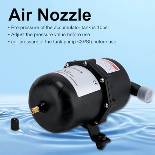 Image of Pre-Pressurized Accumulator Tank, RV Water Pump 0.75L Max 125PSI, 1 /2 MNPT Port Fitting, Flow Control Inner Bladder Reduced Pump Cycling Suitable for RV Travel Trailer Boat Caravan(filter&PTFE tape)