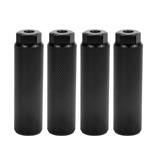 Pufguy 4 Pcs Aluminum Alloy Bike Foot Pegs Fit 3/8 Inch Axles Bicycle Foot Pegs Black Bike Pegs