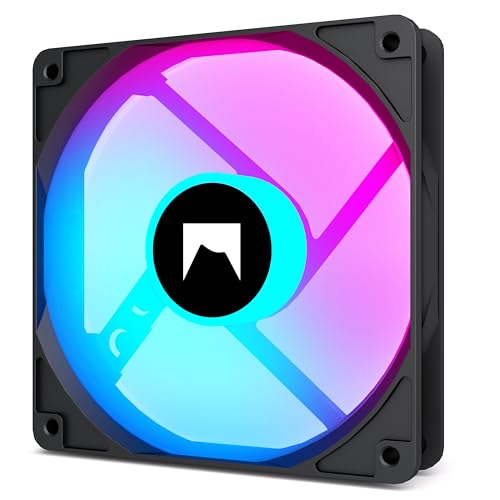 120MM ARGB PWM Fans - Translucent Blades - High Static Pressure &amp; Airflow - Quiet Operation (1, Black, Forward)