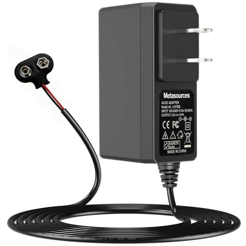 Metasources 9-Volt Snap Clip AC/DC Adapter 9V Battery