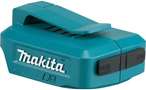 Makita 18V / 14.4V LXT USB Power Source Adapter, Dual USB Ports, 4.2A Total Output, Belt Clip, Tool Only