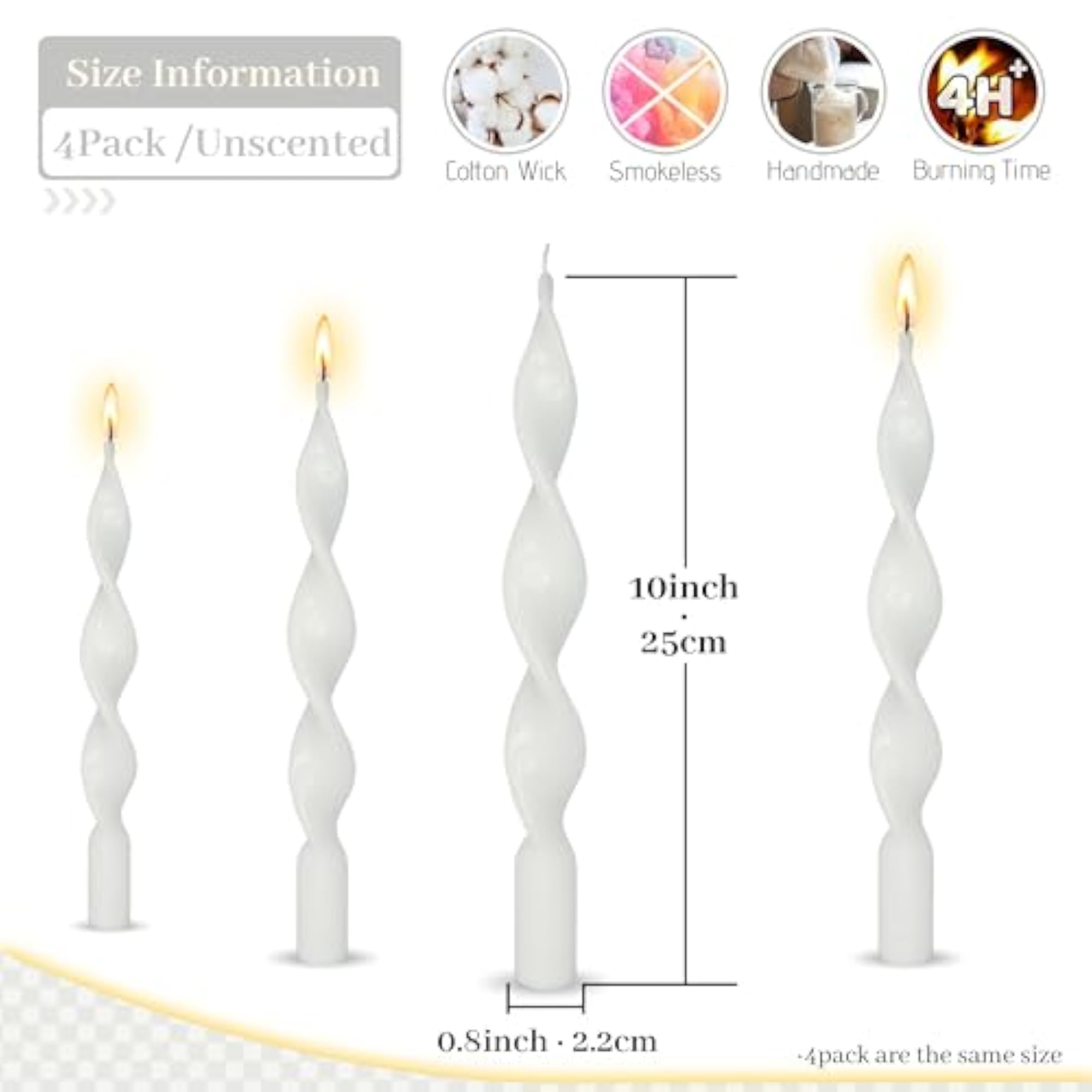 Twisted Candlesticks Tapered Candle Set - 4PCS