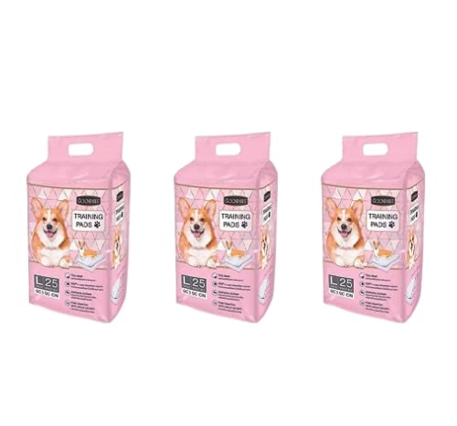 PetaPuppies Goodies Dog Pee Training Pads| Mats for Dogs | Super Absorbent peeMats | Poop Pads, Pet Peeing Toilet Trainer | 100% Water Proof (Size - L - 25 Pieces) (60 X 90 Cm) - Pack of 3 (B0BSH58CNL) Amazon Price History, Amazon Price Tracker