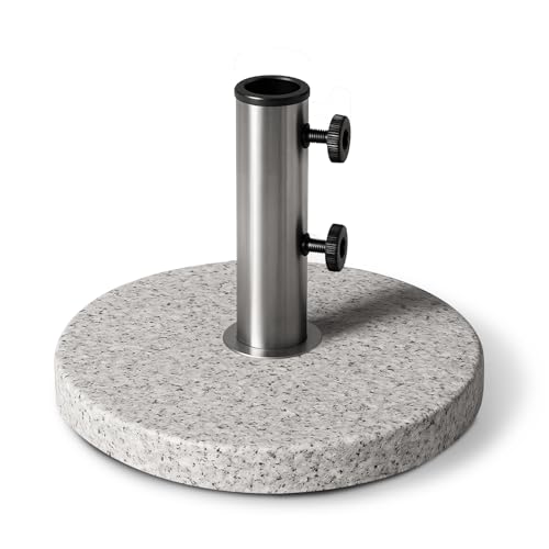 KEPLIN Support de Base de Parasol 12 kg – Support de Parasol en Granit Robuste pour Jardin, mobilier d'extérieur, auvent, tonnelle, auvent – Résistant aux intempéries – Convient aux poteaux de 45 mm