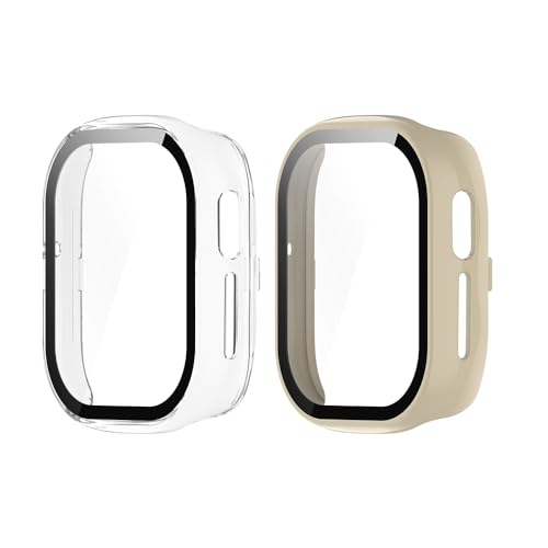 2 pezzi Pellicola Protettiva Cover Compatibile con Honor Watch 4 Vetro temperato Protezione Totale Ultra Sottile HD.bianco+trasparente