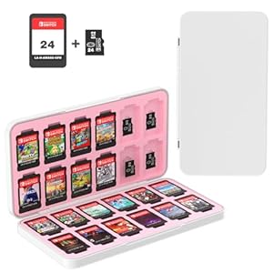 Switch Game Case for Nintendo Switch 1 & 2 Card, Portable Nintendo Switch Game Holder with 24 Cartridge Slots and 24 Micro SD Card Slots,Accessories for Nintendo 1 and 2 Switch (White)