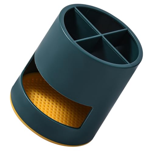 Toyvian Cubo Organizador para Utensilios de Cocina de Estilo Nórdico, Escurridor de Palillos de Plástico Abs Rejilla de Drenaje, Compacto Perforación, Color Azul Pavo Real, Reutilizable