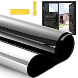 Película de Ventana,Vinil para Ventana Bloquea Calor Anti-UV Protector, Película Aluminio Vidrio Adhesiva Privacidad...