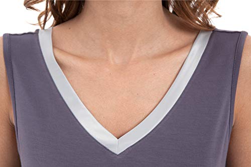 Image of GYS Cooling Bamboo Viscose Nightgowns for Women, Lightweight Sleeveless V Neck Sleep Shirt for Hot Sleepers, Soft Night dress