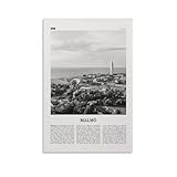 LZTEN Malmö Druck schwarz und weiß, Malmö Wandkunst, 