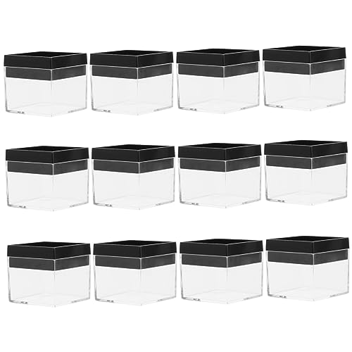 HOODANCOS 12pcs Boxes Mineral Sample Case Clear Display Cases Mineral Storage Case Mineral Display Case Transparent Mineral Showcase Transparent Display Case Small Specimen Case
