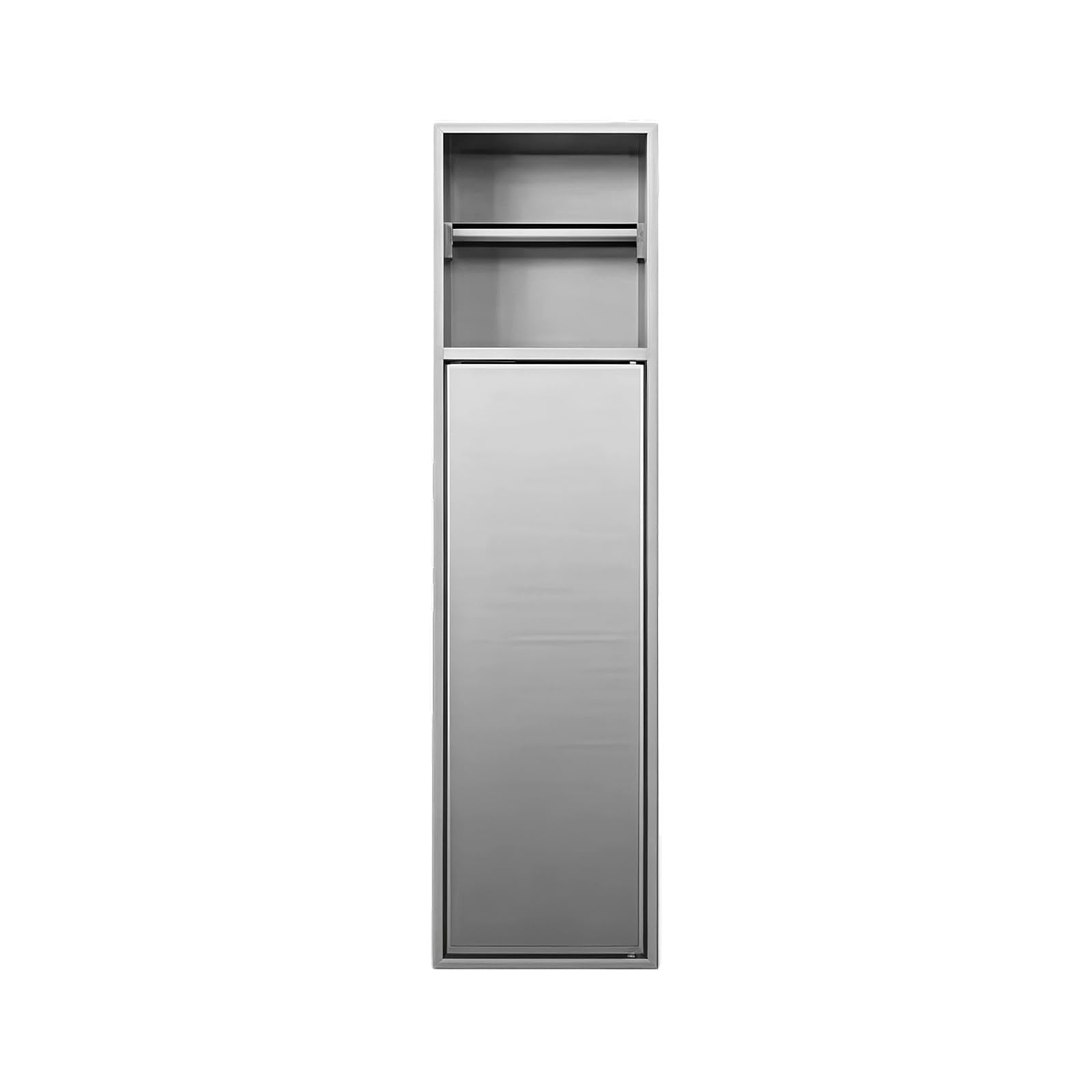 Módulo Armario Empotrado En Acero Inoxidable,Empotrado Papel Higiénico Nicho Ducha,Portarrollos Papel Higiénico Y Portaescobillas,Ideal para Uso En Baño Y Hotel(Gray,80 * 18 * 12.5cm)