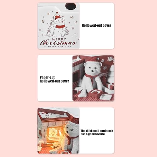 Calendario 3D papel arte Navidad oso de mesa 6