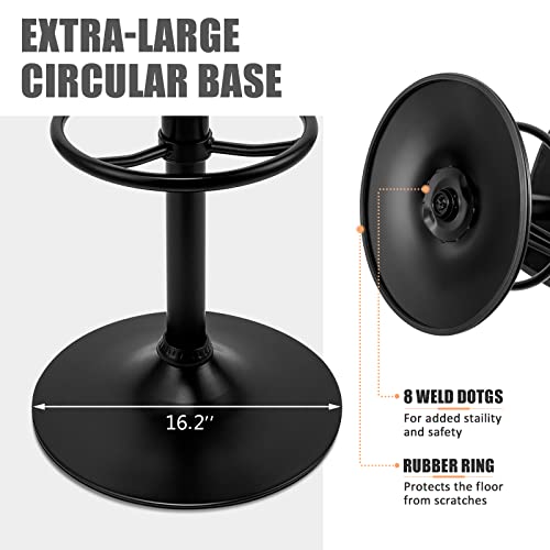 Huracan Bar Stools Set Of 2 Bar Chairs With Arms Grey Bar Stool With Back Swivel Barstools Counter Height Stools Adjustable Bar Chair Armrest Modern Island Chairs For Kitchen(Gray+Black Base, 2Pcs) #TOP4