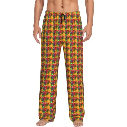 Pantalon de pyjama homme vêtement de nuit imprimé ananas coupe décontractée
