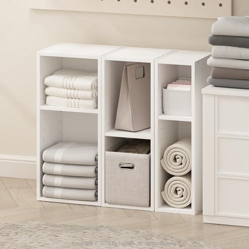 Furinno Reed 2-Tier Closet Organizers and Storage, Closet Organizer, Open Shelf Closet Storage, for Wardrobe, Bedroom, Living Room, 8-Inch Width, White by Furinno - Image 3