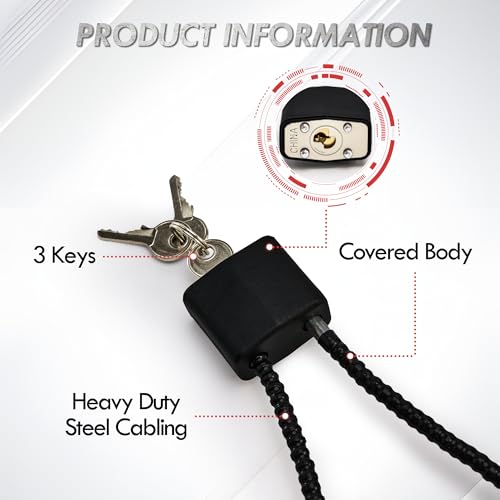 TaShow Gun Locks, 12 Pcs Heavy Duty Steel Gun Lock Cable with Covered Body and Universal Fit, Cable Locks with Keys and Unauthorized Protection for Most Pistols, Rifles, Short Guns, and Airsoft Guns - Thumbnail 3