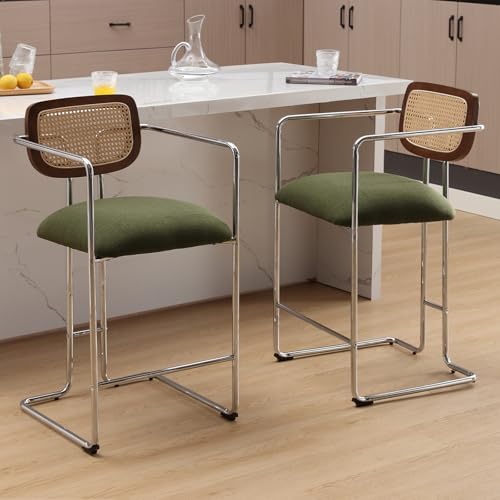 Taburetes Altos de Cocina con Respaldo Verde Marca chairus