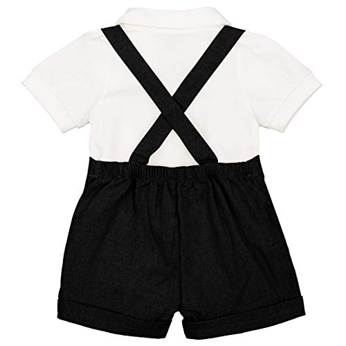 IWEMEK Baby Boy Gentleman Formal Suit Tuxedo Bowtie Romper Suspenders Cake Smash Outfit Wedding Bib Pants Overalls Clothes2