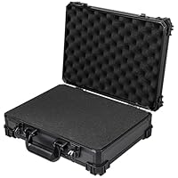 HMF 15502-02 Transportkoffer mit Rasterschaumstoff, Universalkoffer | 39 x 29 x 12 cm | Schwarz