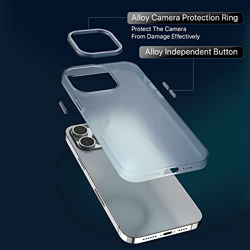 Image of eller sante SAN Pedro Frosted for iPhone 14 Pro Case Cover, 6 Feet Drop Protection, Shockproof, Scratch Resistant, Slim, Thin, Compatible with iPhone 14 Pro Back Cover - Blue