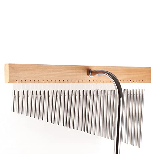 Carrilhão De Vento De Alumínio Lindamente Trabalhado Com Base De Madeira E Suporte Para Tripé - Perf