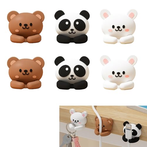Support de câble design panda et ours - Idée cadeau utile pour bureau et table de nuit