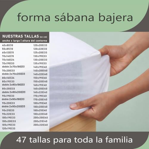 Protector de colchón 150x190 bambú impermeable transpirable antiácaros algodón 5