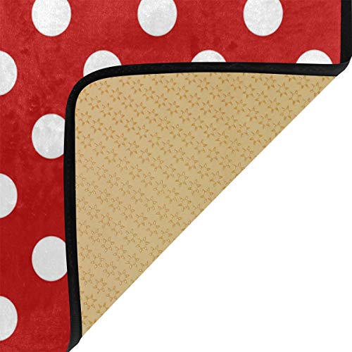 Vikko White Red Polka Dot Kitchen Area Rugs Home Decor 39 X 20 Inch Non Slip Floor Mat Machine Washable Runner Rug For Indoor Living Room Bedroom Doormats Pads #TOP3