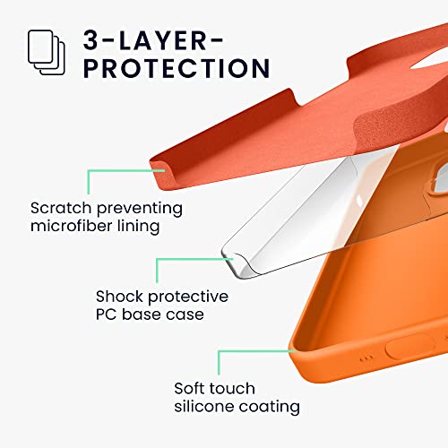 kwmobile Case for iPhone 14 Pro Case - Slim Soft TPU Silicone Cover - Works with Wireless Charging - Fruity Orange - Image 4