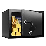 0.23 Cub Small Home Safe, Steel Security Lock Box with Privacy Keys, 9.06' W x 6.69' D x 6.69' H Personal Hidden Safe Box for Money Medicine Valuables