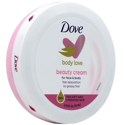 Dove Nourishing Body Care, Face, Hand, And Body Beauty Cream For Normal To Dry Skin Lotion For Women With 24-Hour Moisturization, 4-Pack, 2.53 Oz Each Jar #TOP2