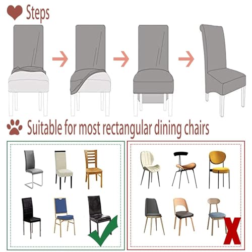 Fundas para sillas lavables que cubren el desgaste del comedor de forma elástica y suave 7