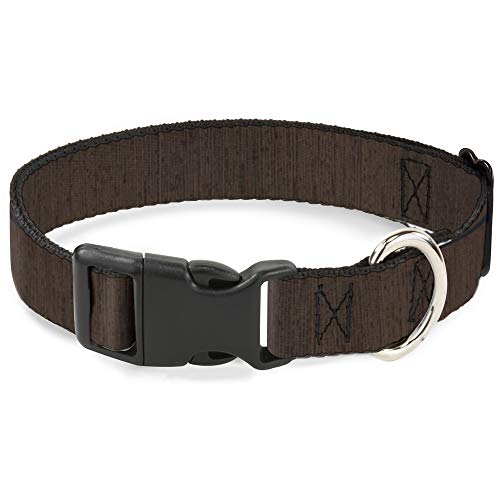 Collier grain de bois vertical à clip plastique réglable marron pour chiens