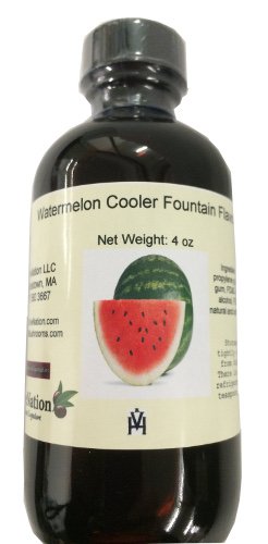 OliveNation Watermelon Cooler Flavor Fountain - 4 ounces - Kosher labeled - Gluten, Sugar, Calorie and Alcohol Free - Perfect for smoothies, icecream, shakes, and other drinks