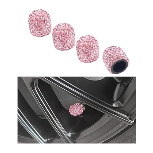 Ziciner 4 PCS Handmade Rhinestone Car Tire Valve Stem Cap, ...