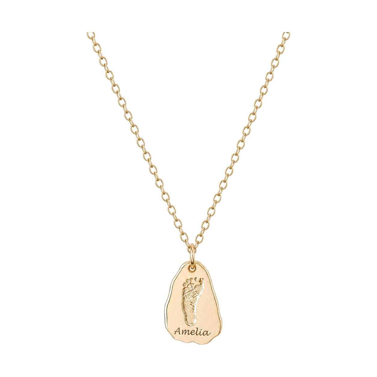 Mini huella del pie colgante Collar plata de ley 925 bebé huella de la mano recuerdo del Día de la Madre hecha a mano