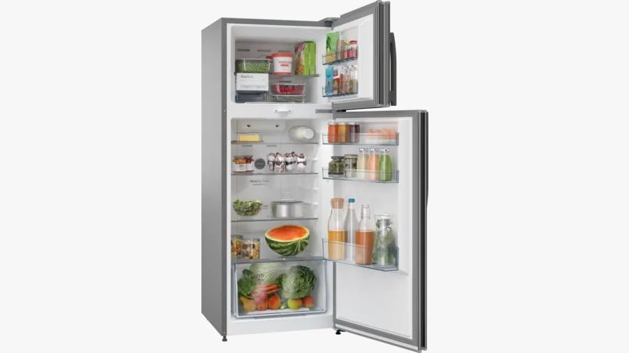 Image of Bosch 243L, 3-Star, Inverter Frost free Double Door Refrigerator (2025 Model, CTC27K031I, 6-in-1 Convertible, 18 Hours Cooling Retention, Digital Display, Super Freeze, 80min Convert, Shiny Silver)