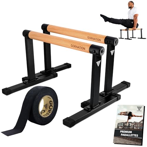 GORNATION Parallettes, inkl. Grip Tape, Calisthenics Equipment für...