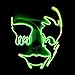 Produktbild Queta Halloween Maske LED Beleuchtung Maske Scary Maske Leuchtenden Schädel EL Draht Leuchtmaske Fest Karneval Kostüm Party (Fluoreszierendes Grün)