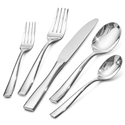 KINGSTONE 60-Piece Stainless Steel Silverware Set for 12