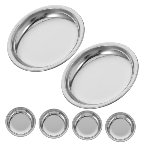 VILLCASE Soporte para Coladores De Té 6 Unidades De Acero Inoxidable Platillo Redondo, Fácil De Limpiar Juegos De Té En Hogar