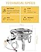 AOSION 200,000/BTU Stainless Steel Single Burner Propane Stove,Heavy Duty Outdoor Propane Burner Gas Stove Cooker,High-Pressure Outdoor Burner for Cooking for Turkey Fryer,Crawfish Boil,Home Brewing.