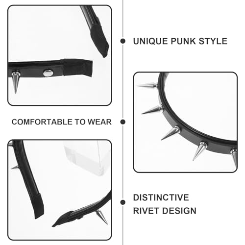 CALLARON Black Spiked Headband Festival Headband Gothic Spiky Rivet Headbands Gothic Crown Spike Hairband Costume Party Accessories for Women Girls - Image 3
