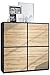 Highboard Cuba V2 Placard 104 x 105,5 x 35,5 cm Buffet à 8 Compartiments, Caisson en Noir Mat/façades en Chêne Nature