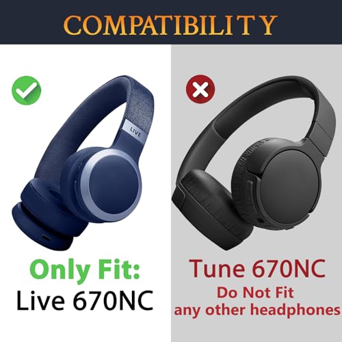 Almohadillas JBL Live 670NC orejeras recambio espuma aislamiento azul 2